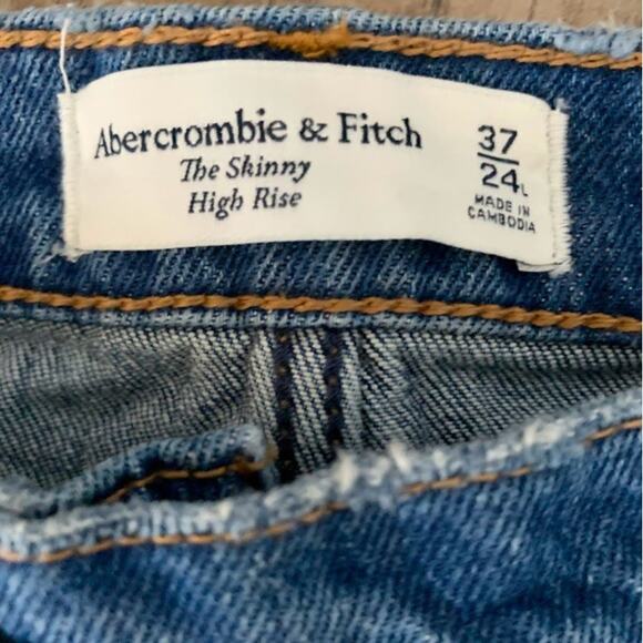 Abercrombie & Fitch The Skinny High Rise Button Fly Womens Denim Jeans 37 Long - Picture 6 of 7